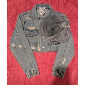 Madonna & Co. Distressed Cropped Denim Jacket Small